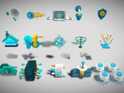 3D Button Collections6 Low-poly 3D model