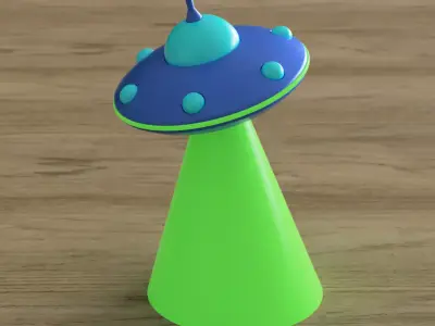 Flying saucer lamp 3D print model