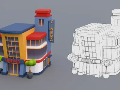 30 Low-Poly Urban Buildings Collection Low-poly 3D model