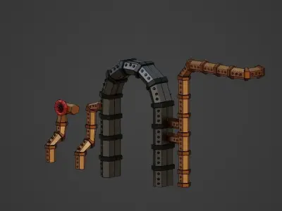 Pipedoor lego bridge Low-poly 3D model