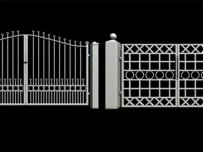 50 Iron Gate With UVs Pack  Low-poly 3D model