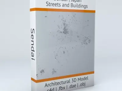 Sendai Streets and Buildings 3D model