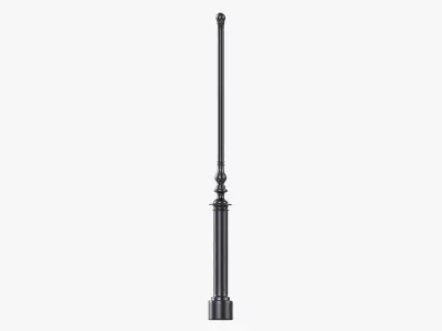 Forged column with hanging sign 03 3D model
