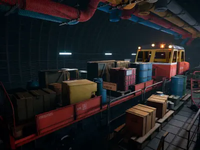 Modular Underground Tunnels for UE Low-poly 3D model