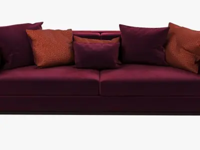 Dom Edizioni albert red velvet sofa 3D model