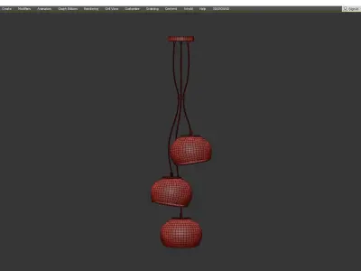 SOFT CERAMIC CLUSTER CHANDELIER Low-poly 3D model