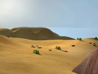 Sand Grass Dune desert landscape sahara wilderness area 3D model
