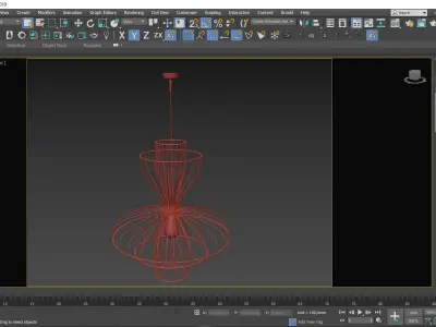 Chandelier cage pendant light Low-poly 3D model