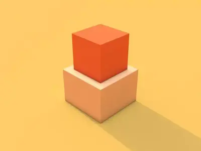 Falling Cubes With Animation Low-poly 3D model