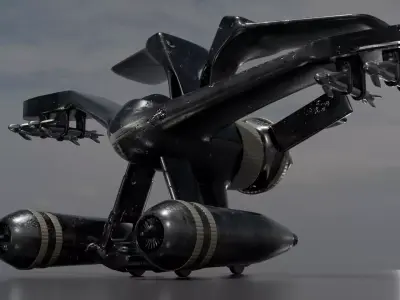 Sci-Fi VTOL Fighter Jet  Stealth Concept 3D model