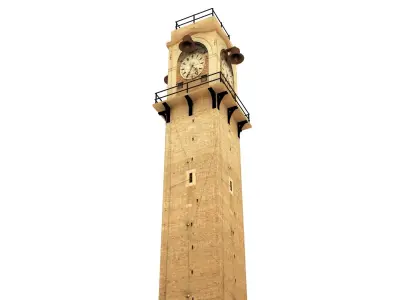 City Avenue Clock Tower Low-poly 3D model