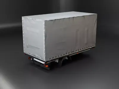 Curtain Side Tautliner Van Structure 3D Model PBR Textures Low-poly 3D model