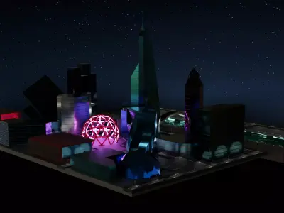 Modern City  Low-poly 3D model