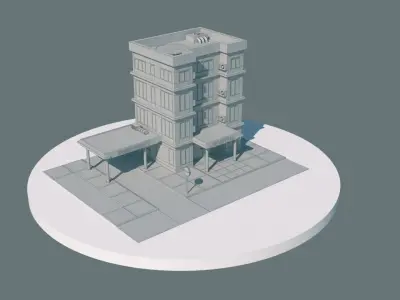 HOSPITAL LOW-POLY STYLE Free low-poly 3D model