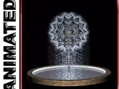 Animated Dandelion Fountain 3D model
