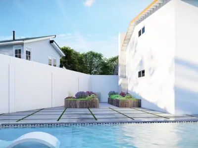  3D Exterior Scene 3D model design garden and landscape 3D model 15