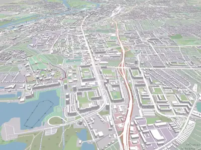 Cityscape Magdeburg Germany 3D model purchase