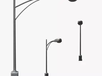 Lamp Street Light Post Series ModernUrbanLux LT2 N1 Group2 3D model
