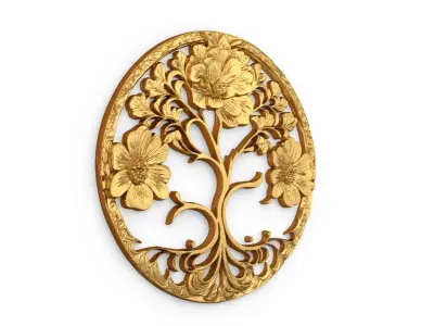tree of life carved decor 3D print model