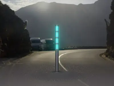 Low-Poly Basic Light Column 15 - Street Light Set-9 Low-poly 3D model