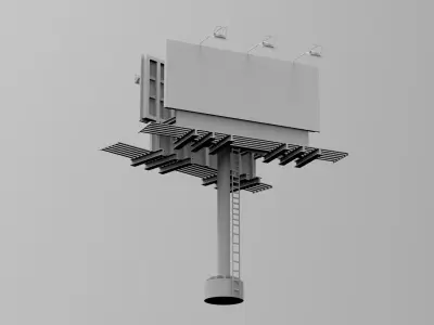 Billboards Collection billboard stand Low-poly 3D model