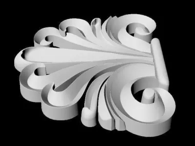 Central decor ornament for furniture 3D model 1081