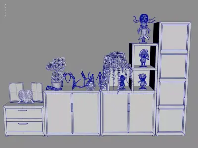 Door Wall Cabinets Low-poly 3D model