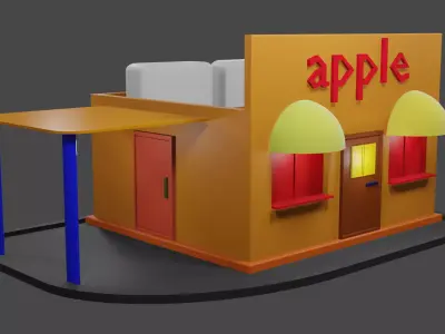 city shop shopping mall Low-poly 3D model