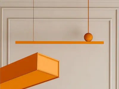 GUSTEN pendant light with ball hanging from it 3D model
