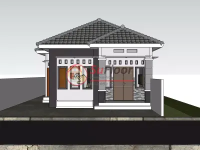 House 8x19m code 543 - Sketchup 3D model 3D model 3D model
