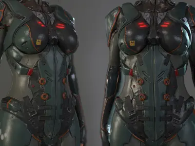 Ada Sci-fi Game Ready low-poly 3d model Low-poly 3D model