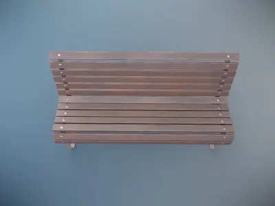 Bench Low-poly 3D model 2