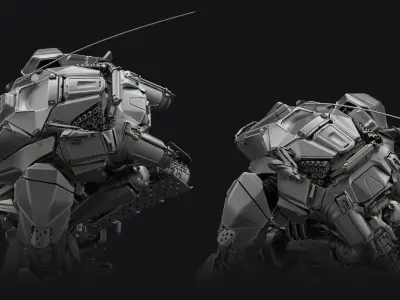 Highpoly Battle Mech 3D model