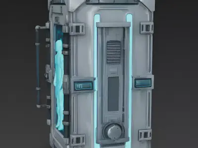 Advanced Sci-Fi Stasis Pod 3D Mode Low-poly 3D model
