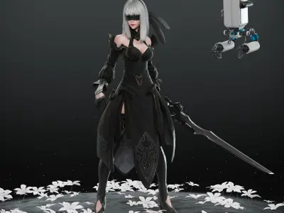 10E - The Violinist Low-poly 3D model