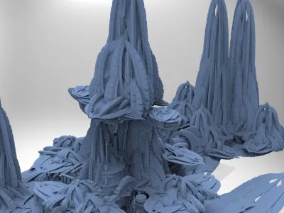 Sea Mountain Cityscape 3D model