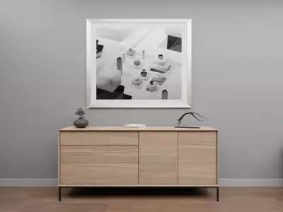 Oak Sideboard Low-poly 3D model