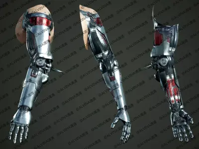 Cyberpunk 2077 Johnny Silverhand Armor - DIY Cosplay Pepakura Low-poly 3D model