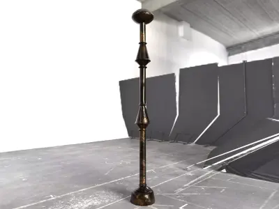 railing sculpture of wooden pole Low-poly 3D model