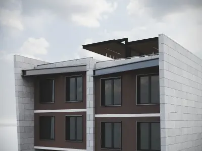 Modern Residential Building 017 3D model