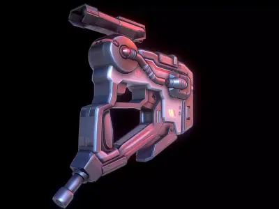  SCI FI GUN low poly Low-poly 3D model