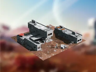 Space Settlements Low-poly 3D model