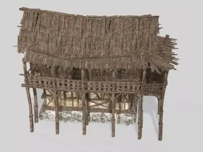 Thatch Hut House 06 For Games and Films 3D Model Low-poly 3D model