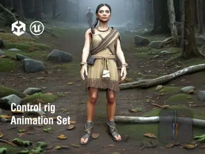 Semi Game Textures Detail 3D Character Low-poly 3D model