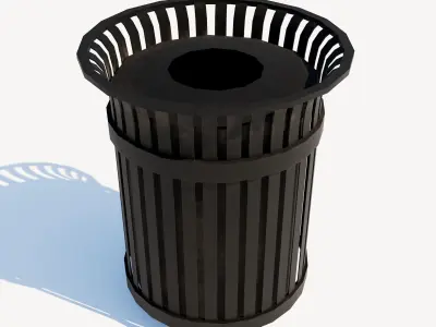 Trash Can Outdoor Low Poly 3D model Low-poly 3D model