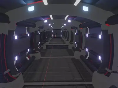 Sci-fi hallway 3D model