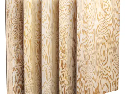 A set of sheets of plywood v2 - 5 items Low-poly 3D model