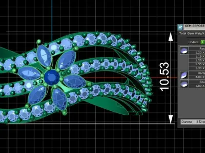 Diamond Ring for Women 3D print model 8