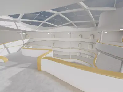 Sci fi Futuristic Exbition Interior Futuristic Expo Center 3D model