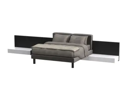 CLIFF-Meridian-bed modern bed frame with storage Low-poly 3D model